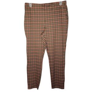 Orange and Brown Houndstooth Pattern Pullon Pants‎ - Multicolor Size XL